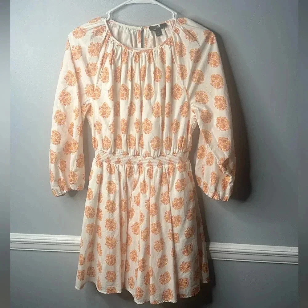 J. Crew Smocked-Waist Mini Dress in Gathered Floral Block Print Size XS - Picture 2 of 9